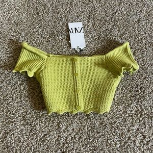 Zara Off The Shoulder Crop🌱🪴👒